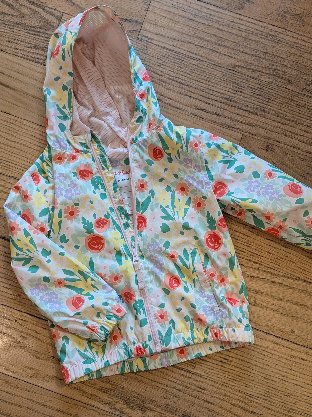 Cat & Jack Floral Raincoat in White, Green, Yellow, Pink, Red